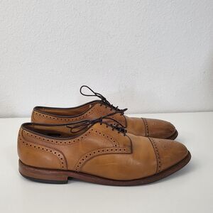 ALLEN EDMONDS Colton Dress Shoes Men 11 D Brown Tan Leather Captoe Brogue Oxford